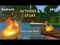 ACTIONS STUFF Java vs Bedrock Comparison Hold My Items