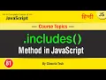 includes method in JavaScript Includes Array Method Tutorial in