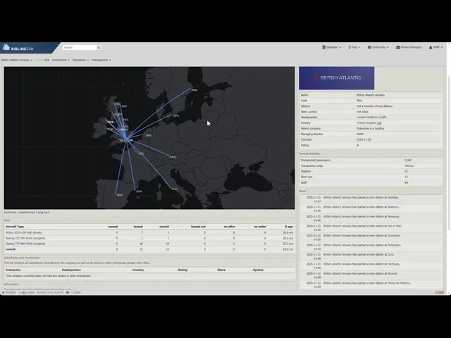 AirlineSim Gameplay Series 2025 | British Atlantic Airways - EP1