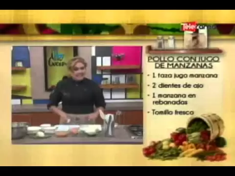 Pollo con jugo de manzanas