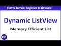Memory Efficient Dynamic ListView Tutorial Flutter Beginner Series Code Flipper