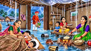 भयंकर बारिश में गरीब परिवार का घर डूब गया | बहू ने ऐसे बचाया पूरा परिवार | Hindi Kahani