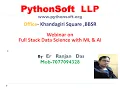 Full Stack Data Science with AI ML webinar Pythonsoft Pythonsoft LLP Ranjan Das Ranjan sir