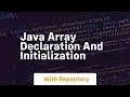java array declaration and initialization