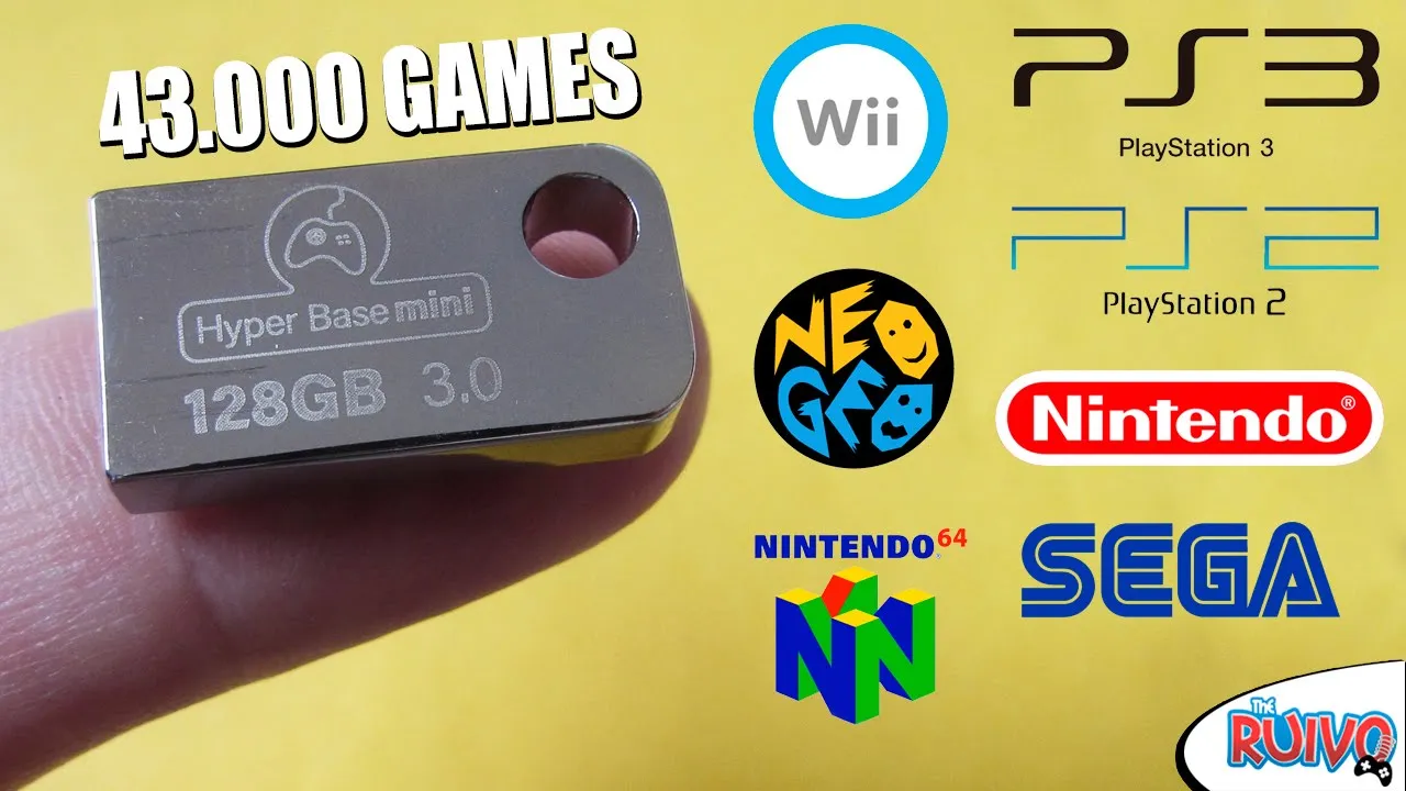 Análise do Pendrive 128GB Hyper Base Mini com 43.000 GAMES