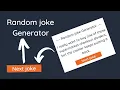 learn to create random joke Generator html css JavaScript easy tutorial