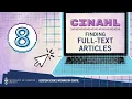 CINAHL Tutorial 8 - Finding Full Text Articles