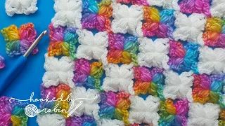 Crochet Puff Squares & How to Join As You Go - NO SEWING! 🧶