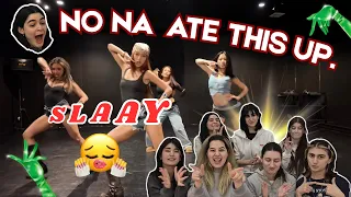 no na sizzle dance practice reaction dance cover group reacts to no na 