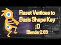 Resetting Selected Vertices in a Shape Key to Basis Shape Key Blender 2 83