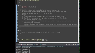 Prog Project - Letter Histogram from a String Java