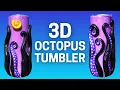 3D OCTOPUS TUMBLER TUTORIAL DIY Ursula Sea Witch Tentacles Glitter UV Resin Epoxy Oven Bake Clay