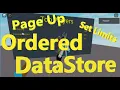 Ordered Data Store Page Up Set Upper Lower Limits Roblox Studio