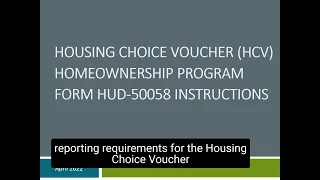 HCV Homeownership HUD-50058 Form Tutorial