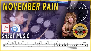 Download November Rain - Guns N' Roses | Drum SCORE Sheet Play-Along | DRUMSCRIBE MP3