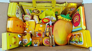 Unboxing Yellow Stationery - Pencil Box, Stationery Organiser, Pencil, Pens, magic cup, Geometry Box