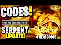 NEW All Working SERPENT UPDATE CODES FOR AOPG ROBLOX A ONE PIECE GAME CODES