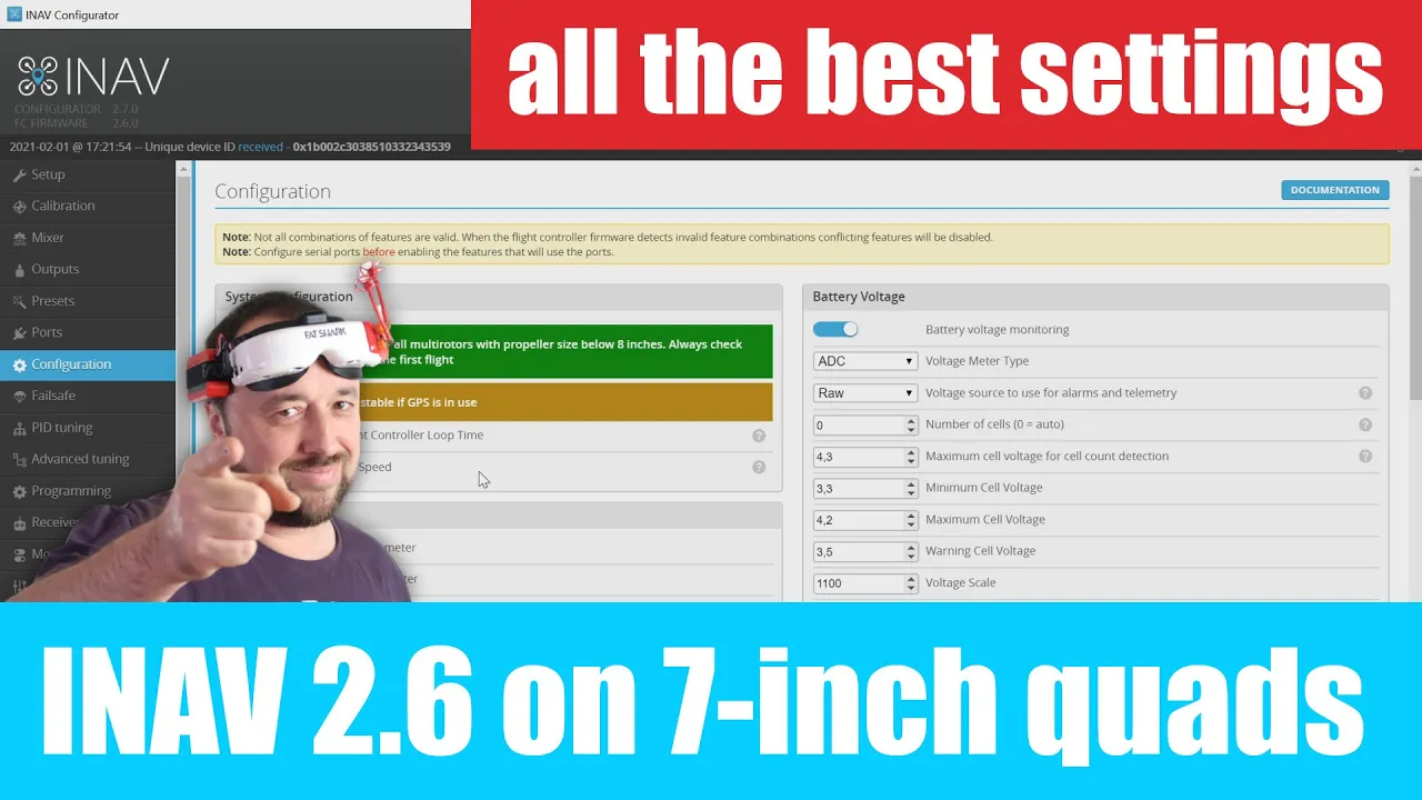 #INAV 2.6 on 7-inch FPV drones - the best settings