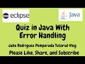 Quiz in Java With Error Handling