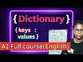 Day 12 Part 1 - Python Dictionaries Explained AI Course in English Python for Beginners