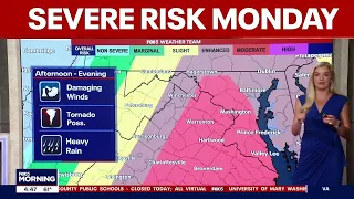 DC weather Severe thunderstorms damaging winds expected Monday 4AM FORECAST