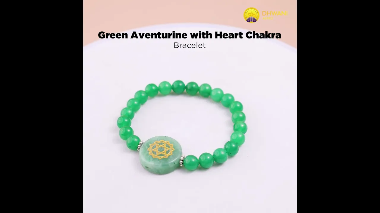 Green Aventurine with Heart Chakra Bracelet - Abhimantrit & Certified