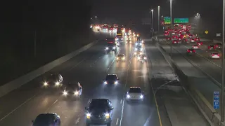Crash and fire partially blocks I-465