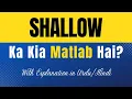 Meaning of Shallow in Urdu What Does Shallow Mean Explanation Included