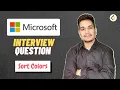 MICROSOFT Coding Interview Question Sort Colors Leetcode 75