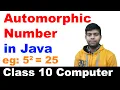Automorphic Number in Java Class 10 Computer