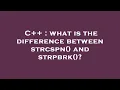 C what is the difference between strcspn and strpbrk