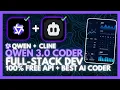 NEW Qwen 3 Coder FULLY FREE AI Coder Develop a Full-stack App Without Writing ANY Code FREE API