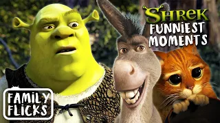 All Time Funniest Scenes In Shrek Shrek 2 And Shrek The Third Family Flicks 