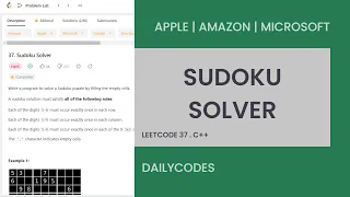 Sudoku Solver 37 Hard Leetcode C DSA Coding Solution Recursive Solution