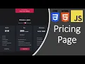 Responsive Pricing Table Project HTML CSS and JavaScript