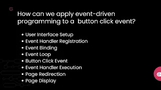 Introduction to event driven programming with a demostration