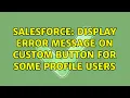 Salesforce Display error message on custom button for some profile users