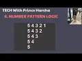 8 Number patterns in java - Program to print number pattern with for loop