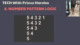 8 Number patterns in java - Program to print number pattern with for loop