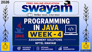 Programming in Java Week 4 Assignment Solutions 2026 NPTEL SWAYAM MCQ Answers Latest Solutions