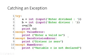 Exception Handling in Python using try raise and except