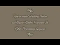 How to create Calculating Positive and Negative Numbers Programme in Python Language - MDP Versatile