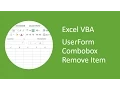 Excel VBA UserForm Combobox Remove Item