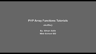 PHP Array Functions - 35 shuffle