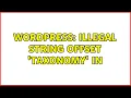Wordpress Illegal string offset taxonomy in