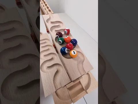 marble Run Race ASMR #301 Wooden Wave Course Colorful Marbles   #marblerun #marblerunrace #asmr