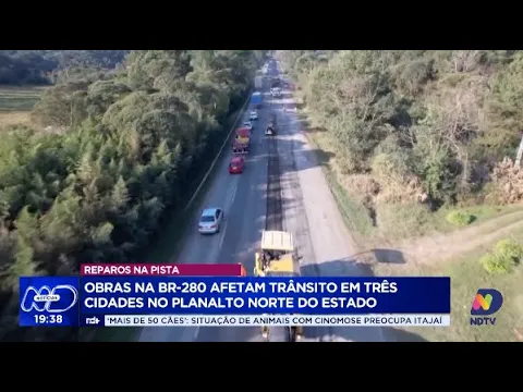 Alterações no trânsito da BR-280: obras afetam três cidades no Norte do estado