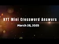 NYT Mini Crossword Answers - March 28 2025 New York Times nyt mini crossword today