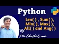 len sum min max all and any functions in Python