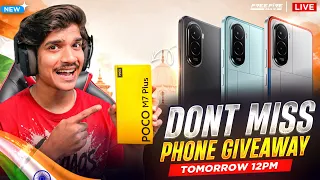 TOMORROW 12 PM 🔥 POCO M7 PLUS GIVEAWAY 🎁 | DON’T MISS THIS! 😱 | FREE FIRE TELUGU #dfg #freefire